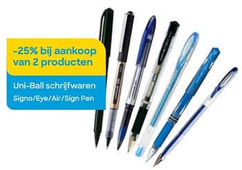 Promoties -25% bij aankoop van 2 producten uni-ball schrijfwaren signo-eye-air-sign pen - Uni-Ball - Geldig van 01/08/2022 tot 30/09/2022 bij Ava