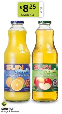 Promoties Sunfruit orange + pomme - sunfruit - Geldig van 29/07/2022 tot 11/08/2022 bij BelBev