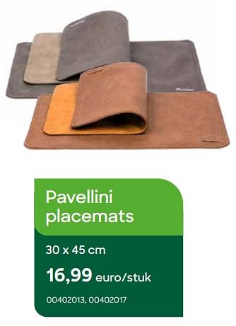Promoties Pavellini placemats - Pavellini - Geldig van 01/08/2022 tot 30/09/2022 bij Ava