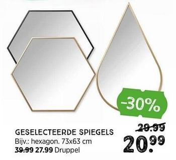 Promoties Geselecteerde spiegels druppel - Huismerk - Xenos - Geldig van 25/07/2022 tot 31/07/2022 bij Xenos