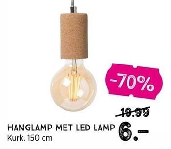 Promoties Hanglamp met led lamp - Huismerk - Xenos - Geldig van 25/07/2022 tot 31/07/2022 bij Xenos