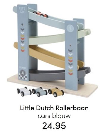 Promoties Little dutch rollerbaan cars blauw - Little Dutch - Geldig van 24/07/2022 tot 30/07/2022 bij Baby & Tiener Megastore