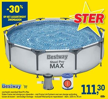 Promoties Zwembad steel pro max - BestWay - Geldig van 27/07/2022 tot 09/08/2022 bij Makro