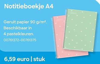 Promoties Notitieboekje a4 - Huismerk - Ava - Geldig van 26/07/2022 tot 27/09/2022 bij Ava