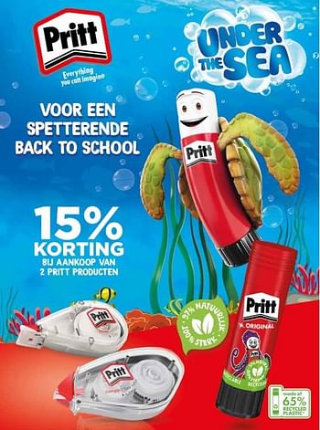 Promoties Voor een spetternde back to school 15% korting bij aankoop van 2 pritt producten - Pritt - Geldig van 26/07/2022 tot 27/09/2022 bij Ava
