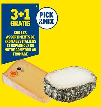 Promotions 3+1 gratis sur les assortiments de fromages italiens et espagnols de notre comptoir au fromage - Produit maison - Makro - Valide de 27/07/2022 à 09/08/2022 chez Makro