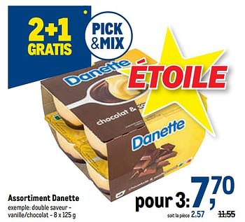 Promotions Danette double saveur - vanille-chocolat - Danone - Valide de 27/07/2022 à 09/08/2022 chez Makro