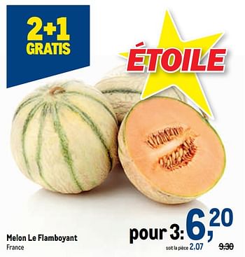 Promotions Melon le flamboyant - Produit maison - Makro - Valide de 27/07/2022 à 09/08/2022 chez Makro