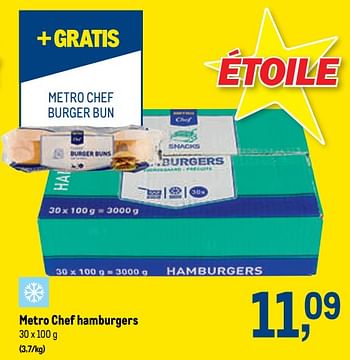 Promotions Metro chef hamburgers - Produit maison - Makro - Valide de 27/07/2022 à 09/08/2022 chez Makro