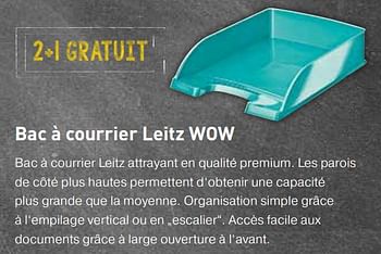 Promotions Bac à courrier leitz wow 2+1 gratuit - Leitz - Valide de 26/07/2022 à 27/09/2022 chez Ava