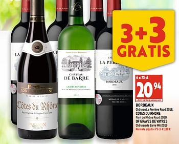 Promoties Bordeaux château la perrière rood 2018 - Rode wijnen - Geldig van 27/07/2022 tot 02/08/2022 bij Match