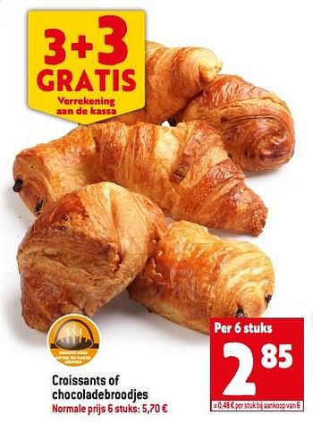 Promoties Croissants of chocoladebroodjes - Huismerk - Match - Geldig van 27/07/2022 tot 02/08/2022 bij Match