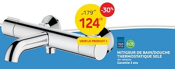 Promotions Mitigeur de bain-douche thermostatique sele - AQUA VIVE - Valide de 27/07/2022 à 08/08/2022 chez Brico