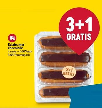 Promoties Eclairs met chocolade - Huismerk - Delhaize - Geldig van 28/07/2022 tot 03/08/2022 bij Delhaize