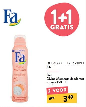 Promoties Divine moments deodorant spray - Fa - Geldig van 27/07/2022 tot 09/08/2022 bij DI