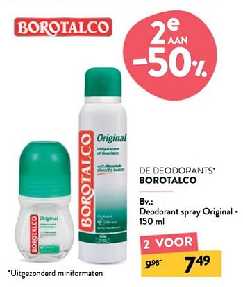 Promoties Deodorant spray original - Borotalco - Geldig van 27/07/2022 tot 09/08/2022 bij DI