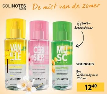 Promoties Vanille body mist - Solinotes - Geldig van 27/07/2022 tot 09/08/2022 bij DI