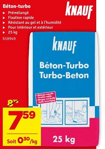 Knauf Béton-turbo - En Promotion Chez Mr. Bricolage