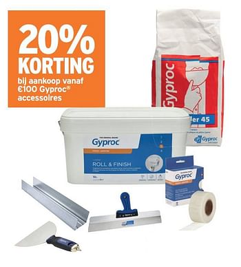 Promoties 20% korting bij aankoop vanaf €100 gyproc accessoires - Gyproc - Geldig van 27/07/2022 tot 30/08/2022 bij Gamma
