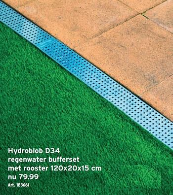 Promoties Hydroblob d34 regenwater bufferset met rooster - Hydroblob - Geldig van 27/07/2022 tot 30/08/2022 bij Gamma