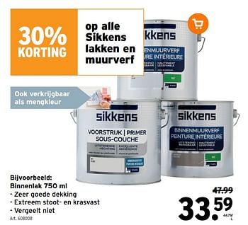 Promotions Binnenlak - Sikkens - Valide de 27/07/2022 à 09/08/2022 chez Gamma