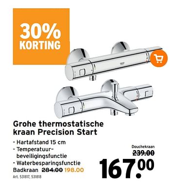 Promoties Grohe thermostatische kraan precision start - Grohe - Geldig van 27/07/2022 tot 09/08/2022 bij Gamma