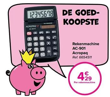 Promoties Rekenmachine ac-901 acropaq - Acropaq - Geldig van 27/07/2022 tot 05/09/2022 bij Carrefour