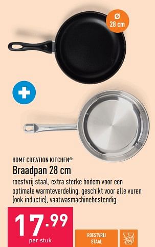 Promoties Braadpan - Home Creation Kitchen - Geldig van 03/08/2022 tot 12/08/2022 bij Aldi