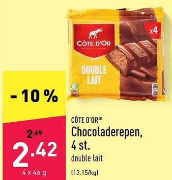 Promoties Chocoladerepen - Cote D'Or - Geldig van 01/08/2022 tot 12/08/2022 bij Aldi