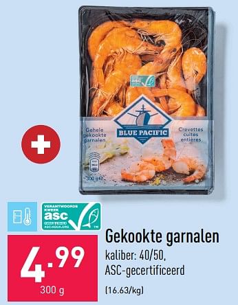 Promoties Gekookte garnalen - Huismerk - Aldi - Geldig van 06/08/2022 tot 12/08/2022 bij Aldi