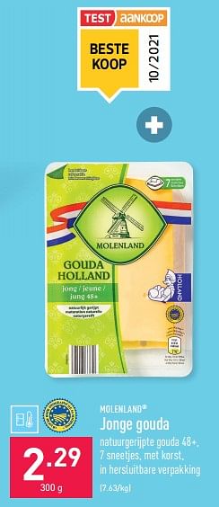 Promoties Jonge gouda - MOLENLAND - Geldig van 01/08/2022 tot 12/08/2022 bij Aldi