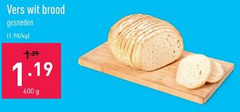 Promoties Vers wit brood - Huismerk - Aldi - Geldig van 01/08/2022 tot 12/08/2022 bij Aldi