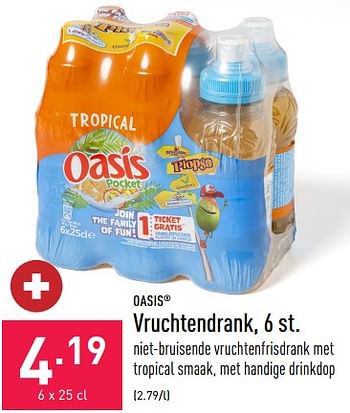 Promotions Vruchtendrank - Oasis - Valide de 05/08/2022 à 12/08/2022 chez Aldi