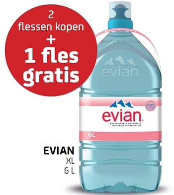 Promoties Evian 2 flessen kopen + 1 fles gratis - Evian - Geldig van 12/08/2022 tot 25/08/2022 bij BelBev