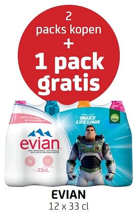 Promotions Evian 2 packs kopen + 1 pack gratis - Evian - Valide de 12/08/2022 à 25/08/2022 chez BelBev