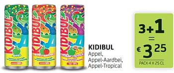 Promotions Kidibul appel, appel-aardbei, appel-tropical - Kidibul - Valide de 12/08/2022 à 25/08/2022 chez BelBev