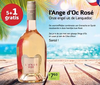 Promoties L’ange d’oc rosé onze engel uit de lanquedoc - Rosé wijnen - Geldig van 12/08/2022 tot 25/08/2022 bij BelBev
