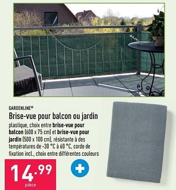 Promoties Brise-vue pour balcon ou jardin - Garden line - Geldig van 03/08/2022 tot 12/08/2022 bij Aldi