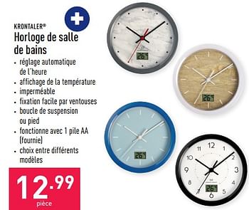 Promotions Krontaler horloge de salle de bains - Krontaler - Valide de 06/08/2022 à 12/08/2022 chez Aldi