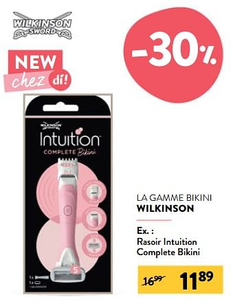 Promoties Rasoir intuition complete bikini - Wilkinson - Geldig van 27/07/2022 tot 09/08/2022 bij DI