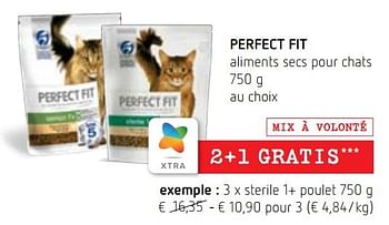 Promotions Perfect fit aliments secs pour chats sterile 1+ poulet - Perfect Fit  - Valide de 28/07/2022 à 10/08/2022 chez Spar (Colruytgroup)