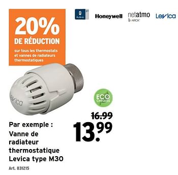 Promoties Vanne de radiateur thermostatique levica type m30 - Levica - Geldig van 27/07/2022 tot 30/08/2022 bij Gamma