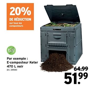 Promotions E-composteur keter noir - Keter - Valide de 27/07/2022 à 30/08/2022 chez Gamma