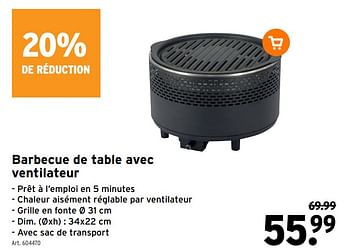 Promotions Barbecue de table avec ventilateur - Produit maison - Gamma - Valide de 27/07/2022 à 09/08/2022 chez Gamma