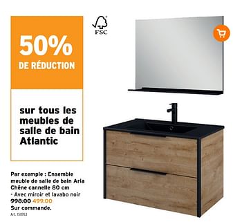 Promotions Ensemble meuble de salle de bain aria chêne cannelle - Atlantic - Valide de 27/07/2022 à 09/08/2022 chez Gamma