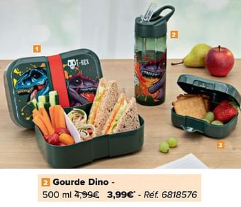 Promotions Gourde dino - Produit maison - Carrefour  - Valide de 27/07/2022 à 05/09/2022 chez Carrefour