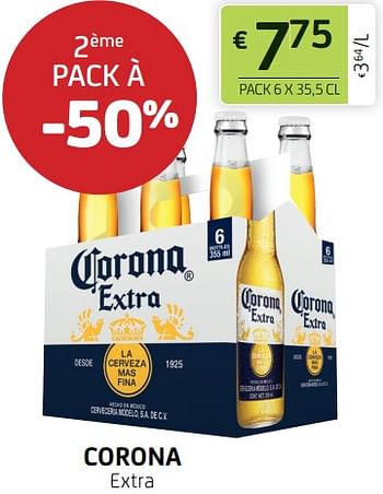 Promotions Corona extra - Corona - Valide de 12/08/2022 à 25/08/2022 chez BelBev