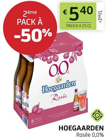 Promotions Hoegaarden rosée 0,0% - Hoegaarden - Valide de 12/08/2022 à 25/08/2022 chez BelBev