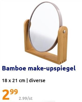 Promoties Bamboe make-up spiegel - Huismerk - Action - Geldig van 27/07/2022 tot 02/08/2022 bij Action