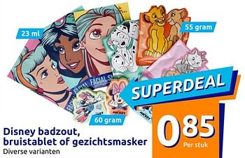 Promoties Disney badzout, bruistablet of gezichtsmasker - Disney - Geldig van 27/07/2022 tot 02/08/2022 bij Action